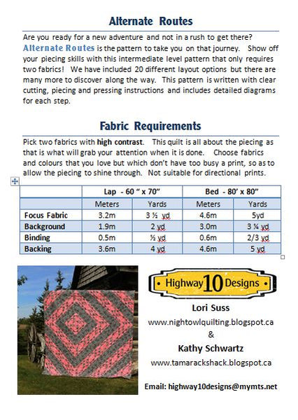 Alternate Routes PDF Quilt Pattern