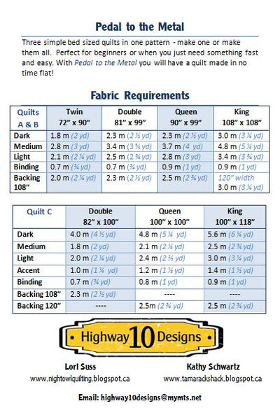 Pedal to the Metal PDF Quilt Pattern