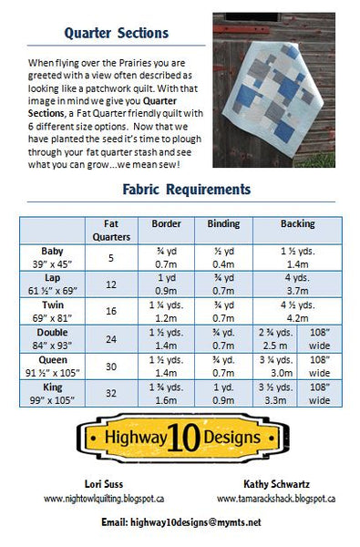 Quarter Sections PDF Quilt Pattern
