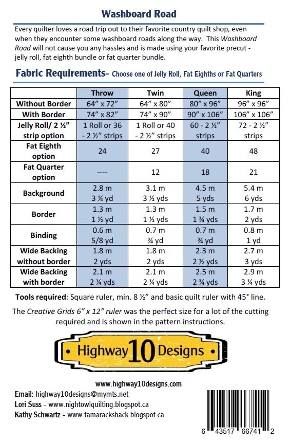 Washboard Road PDF Quilt Pattern – Highway 10 Designs